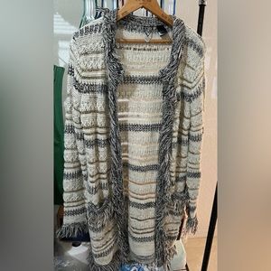 BKE large fringed sparkle sweater